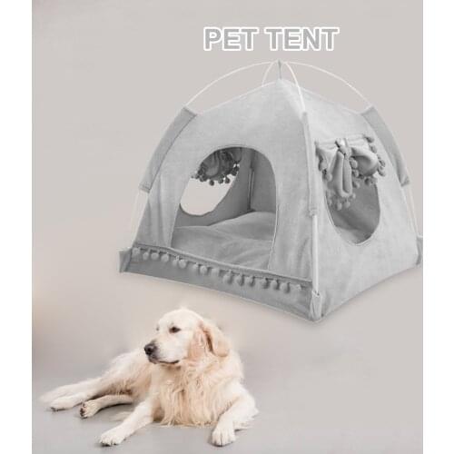 Breathable Cat Dog Litter Tent Kennel Foldable Universal Indoor Teepee Pet House Breathable Puppy Tent Bed Dog Supplies