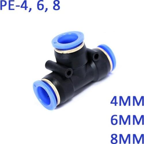 GOGO isometrical tee 4mm 6mm 8mm PUT PE tube pneumatic fitting