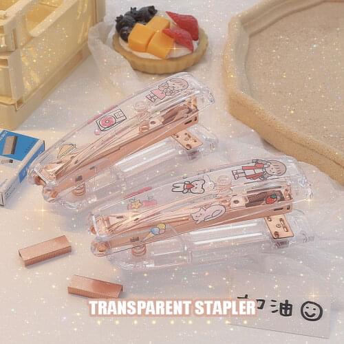 Ins Stapler Girly Cute Student Large Stapler School Supplies 1000pcs Stapler Engrampador Papel Reliure Livre Office Accessories