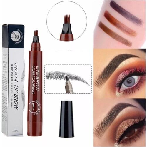 1Pc Waterproof Natural Eyebrow Pen Four-claw Eye Brow Tint Fork Tip Eyebrow Tattoo Pencil Long Lasting Easy to use Cosmetics