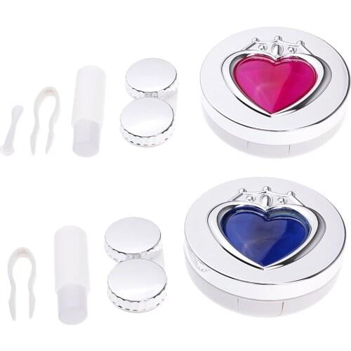 Contact Lens Box Diamond Case Travel Portable Storage Container with Mirror