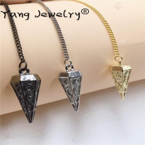 Pendulum Reiki pendule de pendant men Dowsing Healing Pyramid spiritual Reiki pendulums for dowsing meatl Charms Chakra Amulet