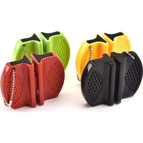 Mini Ceramic Tungsten Rod Knife Sharpener Two-stage Butterfly Type Whetstone Sharpening Camping Kitchen Tools Accessories New