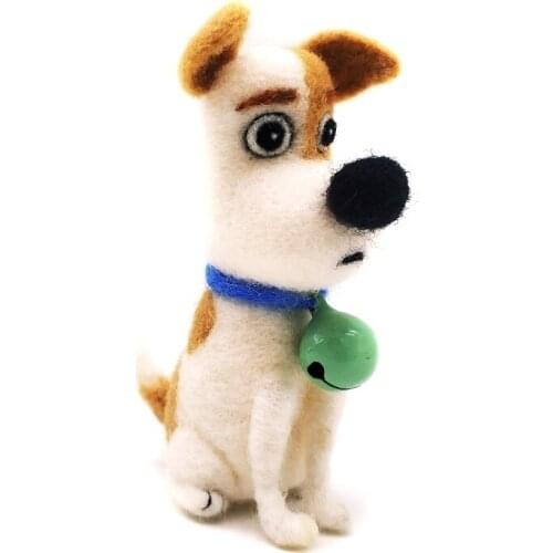 Mini Dog Needle Felting Kits, Needles, Finger Guards, Foam Mat, Instructions, DIY Craft Gift for Beginner, Height (7.5cm)