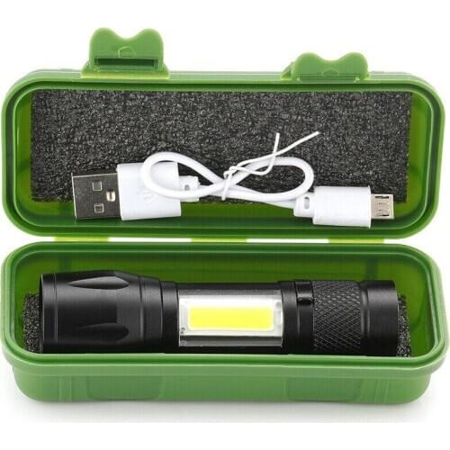 Mini Led Flashlight Built In Battery Zoom Focus Torch Lamp 2000 Lumen Adjustable Penlight Outdoor Camping Waterproof Flashlight
