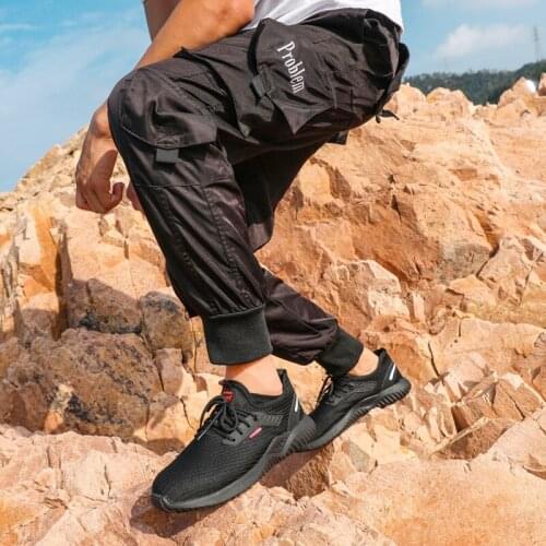 Anti-smashing anti-piercing mens womens fashion trend construction site work shoes steel toe cap protective safety shoes