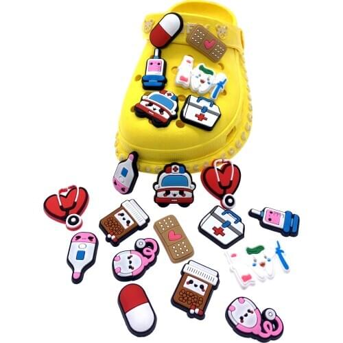 Wholesale 100PCS Croc Jibz Decoration Medical Treatment Supplies Shoes Charms Wristband DIY Accessories Kids X-mas Gifts