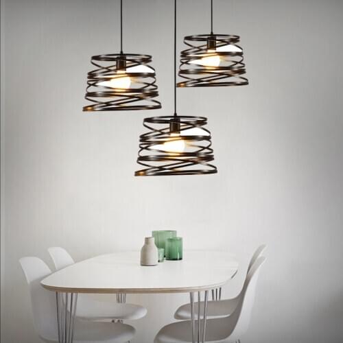 Simple modern artistic Iron ripple wave Chandelier balcony aisle restaurant table Bar Cafe lamp