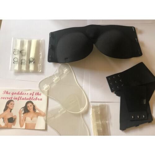 Sexy Strapless Womens Party Bra with Inflatable Air Padded Cups for Cleavage Push Up Change A To C