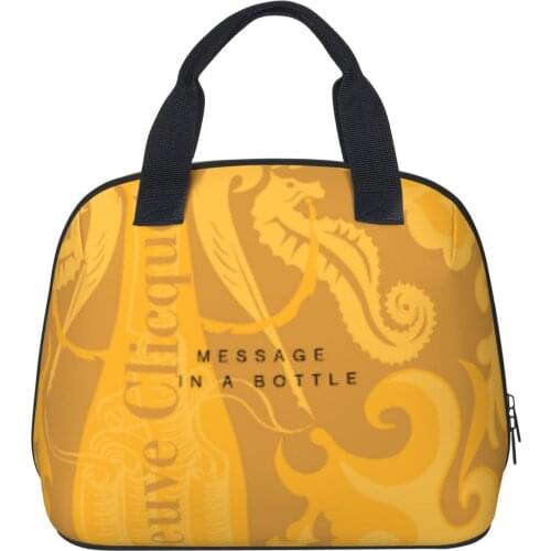 Veuve Clicquot Pattern Graffiti Fashion Shell Lunch Bag Lunch Bag Insulation Bag Multi-purpose Keep Warm and Cold Lunch Bags_R01