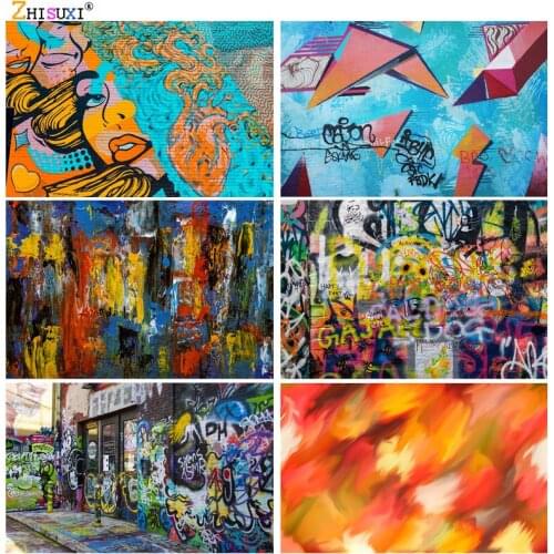 SHUOZHIKE Vinyl Custom Vintage Street Graffiti Brick Wall Photography Backdrops Photo Background Studio Prop 21915 TY-04