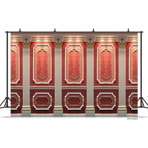 Vintage Wall Red Pattern Wooden Floor Photography Backdrops For Pet Cakes Baby Shower Photocall Vinyl Photos Studio Backgrounds