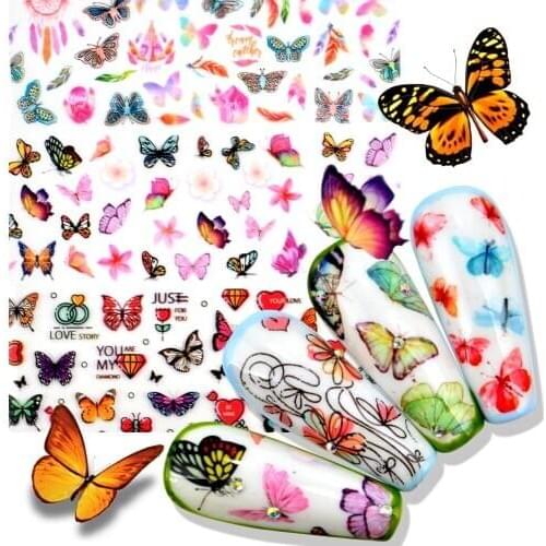 1 Bag Flower Design Foils Nail Set Transfer Sticker Kit Flower Adehesive Paper Wraps Nail Art DIY Tips Slider Papers Decoration