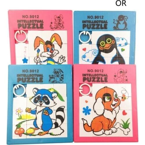 15 Space 3D Plastic Sliding Jigsaw Puzzle Game Cute Cartoon Animal Numbers Kids Children Learning Education Toys