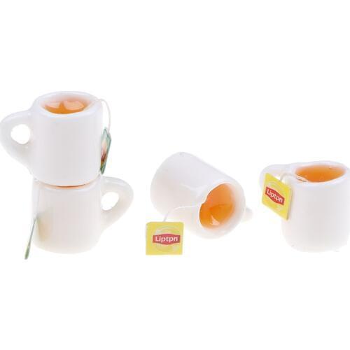 2Pcs/lot Mini Miniature Dollhouse Coffee Cup Kitchen Room Food Drink Home Tableware Decors Dolls Accessories