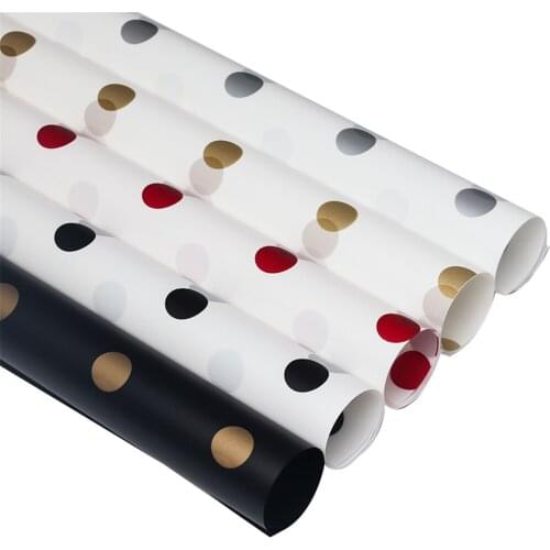 20pcs Fashion Round Dot Caramel Membrane Packing Film Paper Flowers Bouquets Of Roses Flower Bouquet Wrapping Plastic Paper