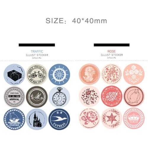 20packs/lot Cute Pattern series Round design Kraft seal sticker DIY Labels