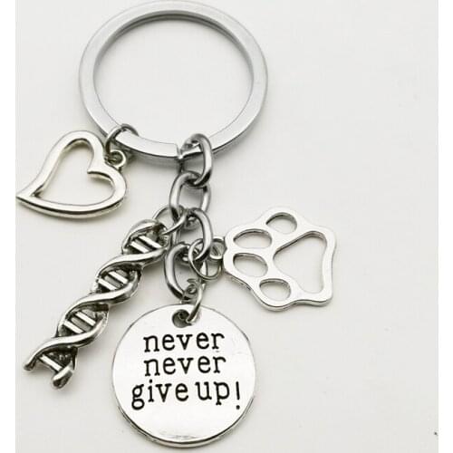 2020New Keychain Gasoline Metal Pendant Mini DNA Molecular Model Holiday Gift Doctor Souvenir Children Bag Charm Keyring Car Key