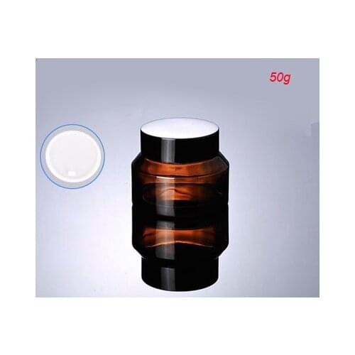 50G brown glass cream jar with black lid cream jar Cosmetic Jar Cosmetic Packaging glass bottle