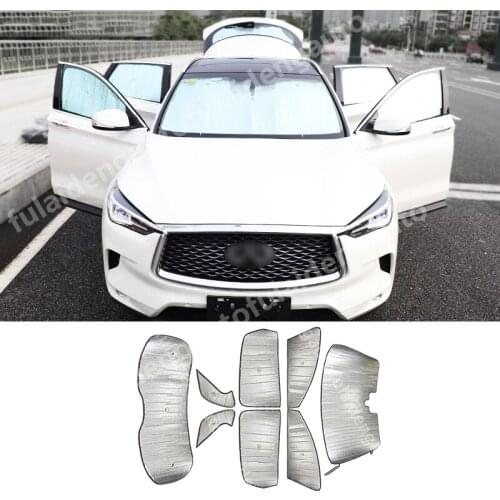 8pcs For Infiniti QX50 2019-2021 Car Window Sun Shade Foldable Auto Visor Windshield Block Cover Sunshade Reflective