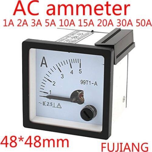 Pointer type AC ammeter 99T1 1A 2A 3A 5A 10A 15A 20A 30A 50A Analog Panel Ammeter Gauge Ampere Current Meter