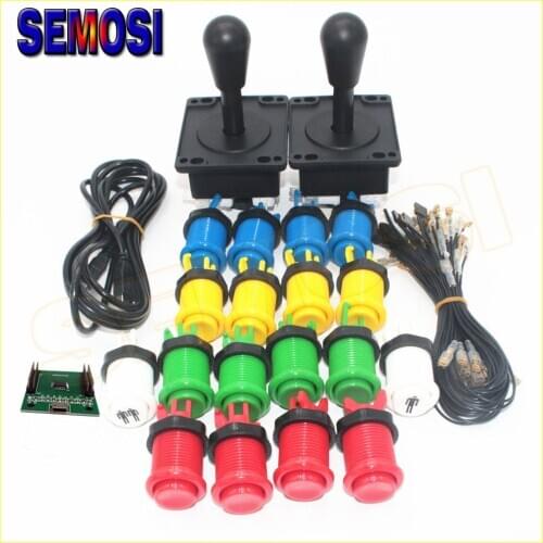 Arcade Joystick DIY kit with USB Controller Interface 2 Players + Arcade Button for Raspberry Pi,PC and PS3