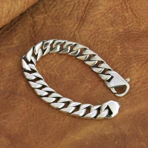 925 Sterling Silver Lobster Clasp Bracelet Charms Fashion Link Chain TA231