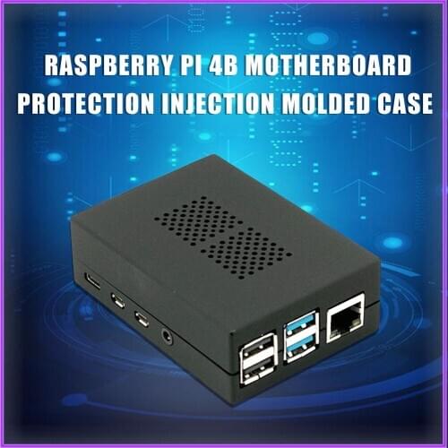 Raspberry PI 4 model B Case Cover Black Shell Enclosure ABS Plastic Box Case With Double fan for Raspberry Pi 4B