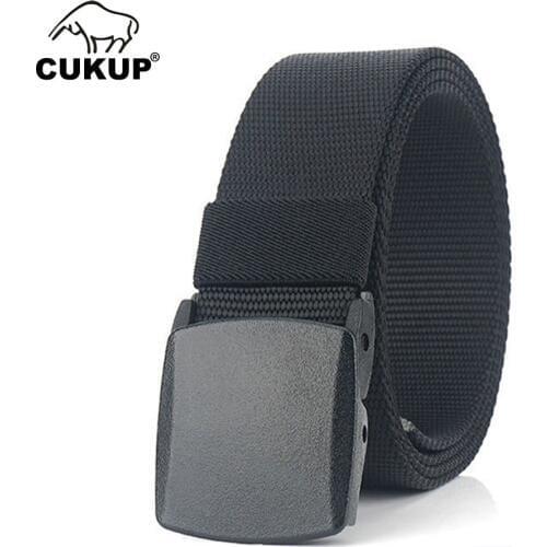 CUKUP Unisex Quality Design Different Pattern Nylon Belts Hard Thickening Plastic Buckle Male Fashion Accessories Belt CBCK174