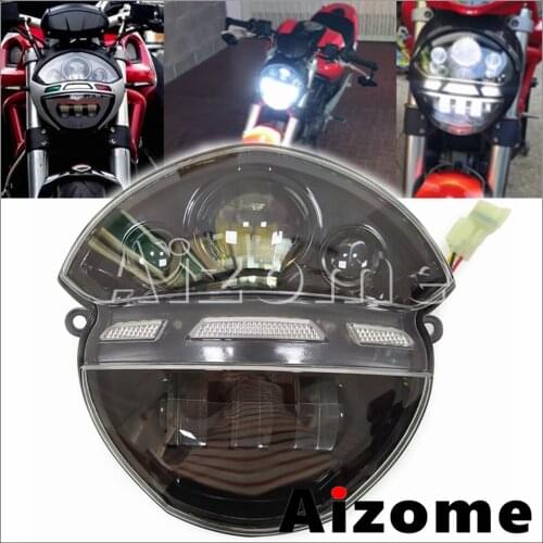 Motorcycle LED Headlamp Assembly Lights For Ducati Monster 695 696 795 796 1100 2008-2013 Motorbike DRL High Low Beam Lamp