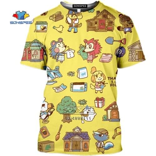 Hot Game Animal Crossing New Horizons Mens T-shirt Cartoon Animal T shirt Summer Casual Harajuku Shirt 3D Print Streetwear Tops