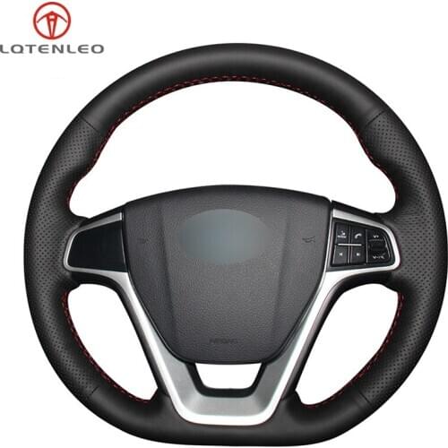LQTENLEO Black Artificial Leather Car Steering Wheel Cover For Geely Emgrand X7 Sport 2016-2019 Emgrand GL 2017-2019 Emgrand GT