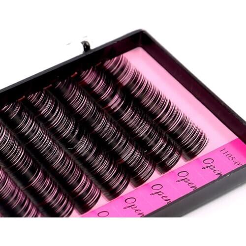 C/J Curl 0.12mm Pink Open Synthetic Hair Individual Black False Eyelashes Extension natural false eyelashes 12 strips/pack