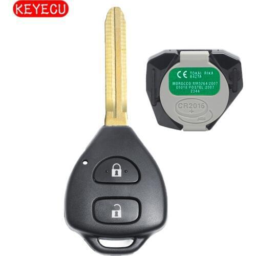 Keyecu Remote Car Key Fob 2 Button 433MHz 4D70 for Toyota Yaris 2005 2006 2007 2008 2009 2010 2011 P/N: B42TA