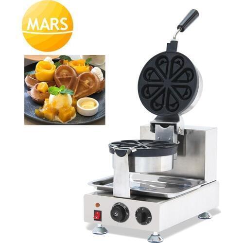 Commerical Rotated Waffle Maker Machine Baker Electric Blossom Flower Shaped Waffle Stick Maker Wafle Iron Pan Cake Equipment