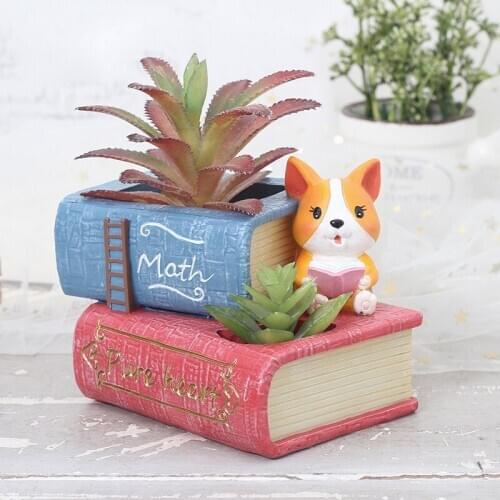 Short Originality Flowerpot Lovely Animal ktop coration Flehine Botany Flower Pork Family Rein