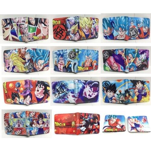 Dragon Ball Z New Saiyan Son Goku Vegeta Anime Mens Wallet Card Holder Student Clutch Bag Fashion Cartoon Coin Purse Money Clip