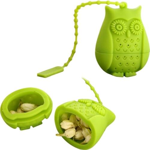 Creative Cute Owl Tea Bags Strainers Silicone Teaspoon Filter Infuser Silica Gel Filtration Silicone Tea strainer Filt