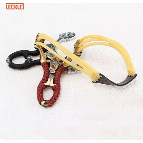 Best Selling High Quality Outdoor Hunting Shooting Alloy Slingshot Powerful Ejection And Rubber Band Adult Sling Shooting Game