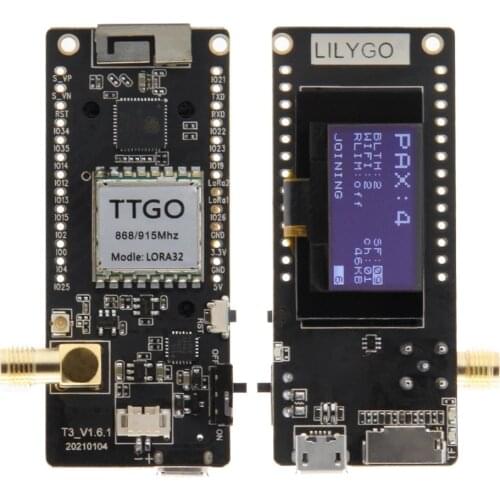 TTGO ESP32-Paxcounter LoRa32 V2.1 1.6 Version 433/868/915MHZ LoRa ESP-32 OLED 0.96 Inch SD Card Bluetooth WIFI Module SMA