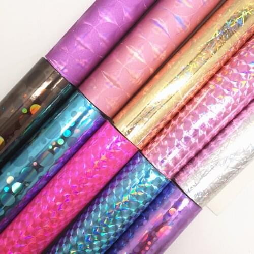 Onefly Wholesales Iridescent Smooth Patent Synthetic Faux Leather Vinyl Fabric Sheets DIY Earrings Bows DIY FZ121