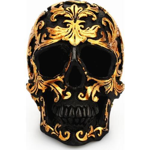 1pcs Creative Handmade Painted Home Mini Skull Resin Decoration Crafts Fashion Halloween Party Gift Home Decor Miniatures