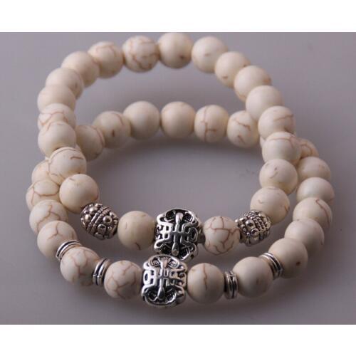 Fashion Women Dress Armband 8mm stone Longevity Long Life Charm Bracelet
