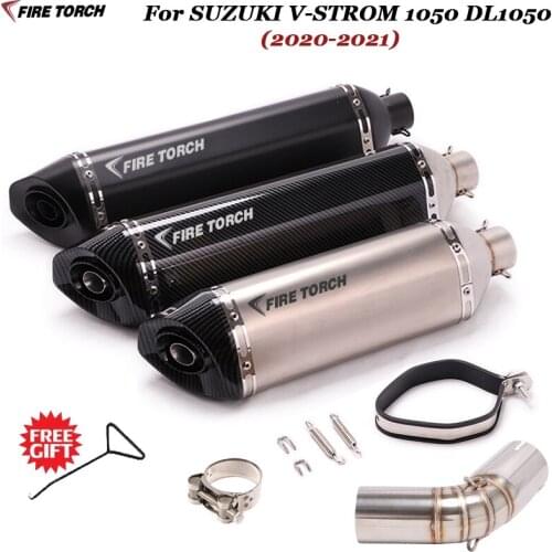 Motorcycle Exhaust System Modified Escape Muffler DB Killer Middle Link Pipe Slip on For SUZUKI V-STROM 1050 DL1050 2020 2021