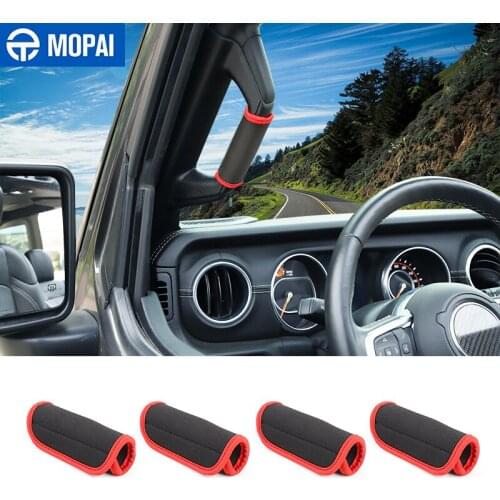 MOPAI Interior Mouldings for Jeep Wrangler JL Car Roof Handle Protector Cover for Jeep Wrangler JL 2018-2020 Car Accessories