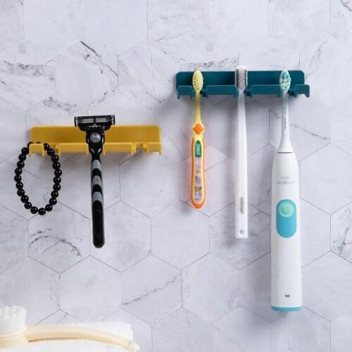 Punch-Free Paste Plug Hook Wall-Mounted Toothbrush Rack Bathroom Hooks Toilet Sticky Hook Nordic Style Bedroom Household Storage