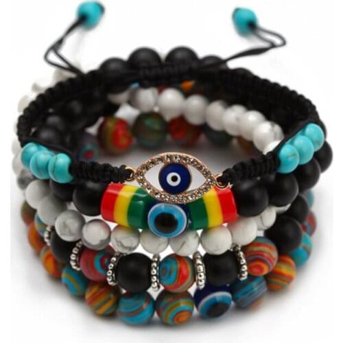 New trend couple suit fashion agate stone devils eye bracelet bracelet gift jewelry accessories female