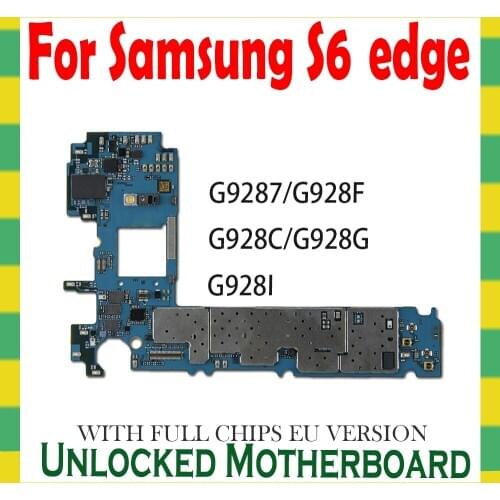 Original Unlock Motherboard For Samsung Galaxy S6 edge + G9287 G928F G928C G928G G928I Mainboard Android OS Logic Mother Board