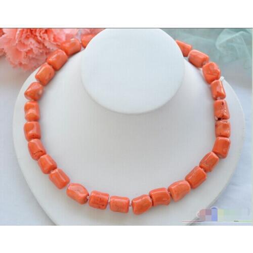 16mm original baroque cylinder pink coral necklace ^^^@^Noble style Natural Fine jewe FREE SHIPPING