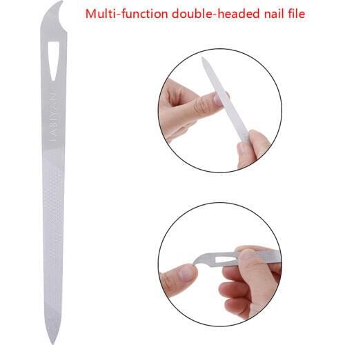 HOT 1 Pcs Stainless Steel Nail File Double Sides Thick Nails Pedicure Manicure Tools Metal Nail File